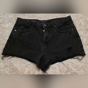 Wild Fable Antique Black Jean Cut-Off Shorts Raw Hem Distressed Sz. 12